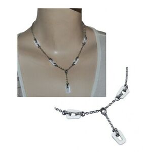 【送料無料】ジュエリー・アクセサリー モダンシルバーステンレスネックレスホワイトセラミックジュエルceranity collier moderne en acier inoxydable argente et ceramique blanche bijou 【送料無料】ジュエリー・アクセサリー モダンシルバーステンレスネックレスホワイトセラミックジュエルceranity collier moderne en acier inoxydable argente et ceramique blanche bijou