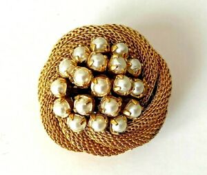 【送料無料】ジュエリー・アクセサリー ブロpetite broche ancienne dore perle 2,6cm etat comme neuf