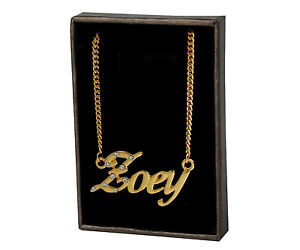 【送料無料】ジュエリー・アクセサリー コリアーズゴールドメッキチェーンゴールドオーダーメイドnom colliers zoey 18k plaque or chaine en or cadeau fait sur mesure cadeaux