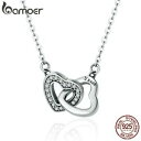 【送料無料】ジュエリー アクセサリー シルバーハートカップルハートネックレスエルクリスマスプレゼント925 argent coeur couple coeur colliers noel cadeaux pour elle mere fille femme