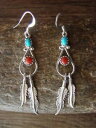 yzWG[EANZT[ iozVo[X^[OR[^[RCYtFU[nMOXyT[navajo argent sterling corail turquoise plume pendantes oreilles spencer