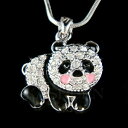 【送料無料】ジュエリー・アクセサリー パンダクマクリスタルスワロフスキーネックレスnoir blanc panda ours avec cristal swarovski email mignon chinois collier