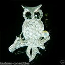 yzWG[EANZT[ tNENX^XtXL[XgXz[NiCgo[hu[`chouette ~ avec cristal swarovski strass hawk nuit oiseau professeur broche