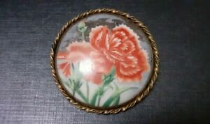 ̵ۥ奨꡼꡼ ֥͡⡼ơgrande broche ancienne oeillets porcelaine limoges signe numerote vintage xxeme