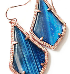 【送料無料】ジュエリー・アクセサリー ケンドラスコットアレックスドロップイヤリングネイビーローズゴールドダストイヤリングダストカバー kendra scott alex drop earrings navy rose gold dusted earrings w dust cove