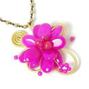 ジュエリー・アクセサリー フスキアゴールデンパールペンダントpeace of mind fleur explosion fuschia amp; dore perle pendentif sur un 711cm