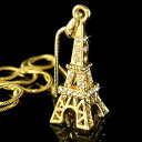 【送料無料】ジュエリー・アクセサリー エッフェルクリスタルスワロフスキーパリフランスコリアーヌフ3d tour eiffel ~ avec cristal swarovski paris france or pl collier neuf