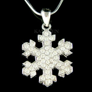 【送料無料】ジュエリー・アクセサリー クリスタルスワロフスキークリスマスネックレスビッグスノーフレークgrand flocon de neige avec cristal swarovski noel hiver vacances collier cadeau