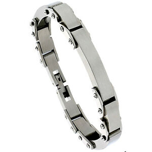ジュエリー・アクセサリー スチールソリッドソリッドヘビーリンクブレスレットacier inoxydable solide lourd lien id bracelet