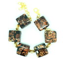 【送料無料】ジュエリー・アクセサリー ムラーノガラスブレスレットヴェネツィアmurano verre bracelet beau marron et noir de venice(4)