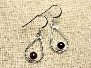 【送料無料】ジュエリー・アクセサリー シルバーイヤリングドロップグレナトbo215 boucles doreilles argent 925 goutte 20mm grenat(4)