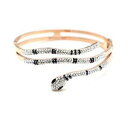 yzWG[EANZT[ sNS[hX`[JtuXbgXgXubNzCgbc4058e bracelet manchette acier or rose avec serpent strass noir et blanc