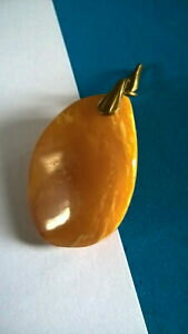 【送料無料】ジュエリー・アクセサリー ヴィンテージイエローアンバーペンダントエッグアンバーvintage..