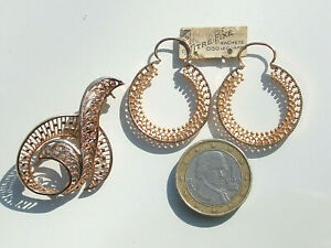 【送料無料】ジュエリー・アクセサリー ロットボービジューアンシエンスリングメッキゴールドフィックスフェルメイユブロッシュlot beaux bijoux anciens 1950 bo anneaux plaque or fix broche en vermeil