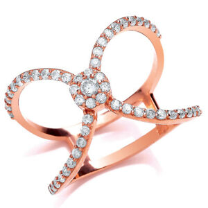 【送料無料】ジュエリー・アクセサリー ジュエルコロンドンローズシルバージルコーネダブルサークルリングjewelco london rose argent zircone double cercle bague