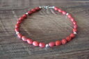 ジュエリー・アクセサリー ナバホハンドテンスコーラルパールチェヴィルブレスレットジェイクnavajo main tendu corail perle bracelet de cheville par d jake