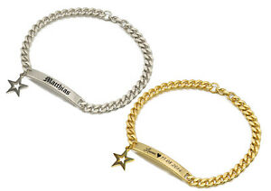 【送料無料】ジュエリー・アクセサリー ステンレススチールブレスレットパートナースターペンダントボックスid bracciali in acciaio inox look partner incisione a scelta e stella ciondolo box