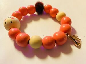 【送料無料】ジュエリー・アクセサリー オレンジデザインネイチャーブレスレットウッドbracciale design nature arancio con legno