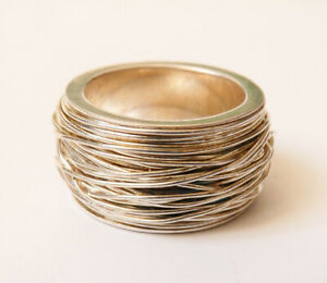 【送料無料】ジュエリー・アクセサリー バグシュヴァリエールアンメタルアルジャンテシグネリングビジューフィルドフェルbague chevaliere en metal argente signe ccb ring bijou fil de fer