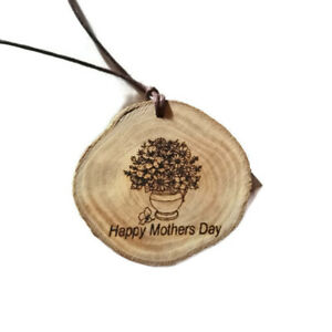 【送料無料】ジュエリー・アクセサリー ハッピーマザーズデーネックレスエコーペンダントhappy mothers day collana ciondolo eco in legno fatto a mano inciso mothersday gift