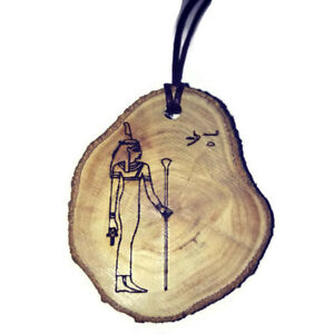 【送料無料】ジュエリー・アクセサリー エジプトペンダントネックレスiside dea geroglifico simbolo egiziano collana ciondolo in legno inciso a mano