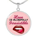 【送料無料】ジュエリー・アクセサリー ラブメッセージサークルペンダントネックレスlove messaggio regalo love is blindfully irresistible cerchio ciondolo collana(4)