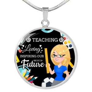 【送料無料】ジュエリー・アクセサリー サークルステンレスペンダントinsegnante appreciation futuro regalo cerchio ciondolo acciaio inox o 18k g