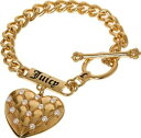 【送料無料】ジュエリー・アクセサリー ジューシークチュールゴールドトーンキルテッドハートブレスレットjuicy couture gold tone trapuntato cuore braccialetto