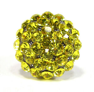 【送料無料】ジュエリー・アクセサリー ビッグイエローストラスリングサマーリングカラフルアルシルバーgrande giallo strass anello estate anello attenuera colorato altsilber emisfero