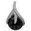 ̵ۥ奨꡼꡼ ڥǥƥե󥢥른ǥǥ륳˥Υipendentif en argent 925 rhodie et oxydes zirconium noir chaine en option