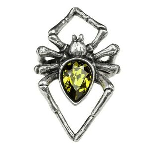 ジュエリー・アクセサリー エメラルドヴェノムスパイダーグリーンリングスワロフスキーゴシックベルベットバッグalchemy smeraldo venom spider anello verde swarovski gotico gratis sacchetto di v