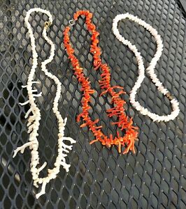 【送料無料】ジュエリー・アクセサリー ×ヴィンテージサンゴネックレス3 x vintageantico corallo collane