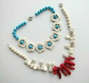 【送料無料】ジュエリー・アクセサリー レッドコーラルストーンターコイズビーズネックレスcorallo rosso rami gemstone amp; turchese, collana di perline