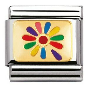【送料無料】ジュエリー・アクセサリー ノミネートクラシックゴールドアルコイリスフロールシャルメ£nomination classic gold arcoiris flor charme 03027010 rrp £ 22