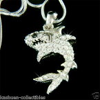 【送料無料】ジュエリー・アクセサリー シャークインスワロフスキークリスタルオーシャンビーチファウナmandibole ~ bianco shark ~ in swarovski cristallo oceano spiaggia fauna