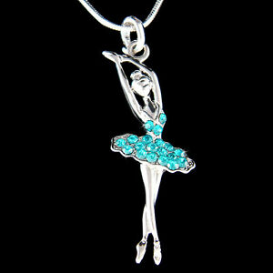 ̵ۥ奨꡼꡼ ꡼󥦥Х꡼ʥեꥹХ쥨Х쥨Х쥨ͥå쥹ڥverde acqua ballerina in swarovski cristallo danza classica collana ciondolo