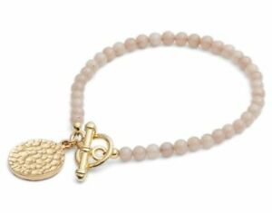 ジュエリー・アクセサリー シンデレラゴールドプレートペールサンドジェイドコインチャームブレスレット£cinderela b gold plate pale sand jade ancient coin charm bracelet rrp £58