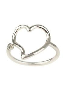 【送料無料】ジュエリー・アクセサリー リトルシルバースターリングラブハートバレンタインデーミディピンキーリングpiccolo argento sterling 925 amore cuore san valentino cz gemma regalo midi pinky anel