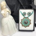 【送料無料】ジュエリー・アクセサリー スワロフスキービーズネックレスシルバーターコイズイヤリングパーレparure donna con swarovski e perline collana orecchini turchese argento