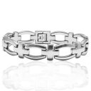 【送料無料】ジュエリー・アクセサリー メッシュスチールブレスレットbracciale in acciaio lucido a maglia ovale mm 14 alternata a croce quadrata(4)