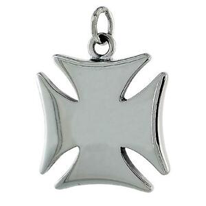 【送料無料】ジュエリー・アクセサリー シルバースターリングポリッシュマルタアイアンクロスペンダン..