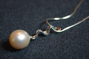 【送料無料】ジュエリー・アクセサリー ブランドローズパールペンダントスネークチェーンスターリングシルバーrosa nuovo di zecca pendente di perle coltivate su 16 catena serpente 925 argento sterlin