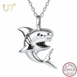 ジュエリー・アクセサリー シャークネックレスペンダントシルバークリスマスママダshark collana ciondolo mare animale 925 argento natale regali per figlia mum da