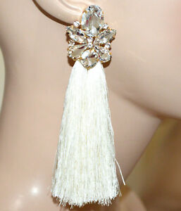 ジュエリー・アクセサリー ホワイトイヤリングゴールドペンダントロングラインストーンクリスタルファッションイヤリングorecchini bianchi oro donna pendenti lunghi cristalli strass moda earrings a5