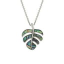 【送料無料】ジュエリー・アクセサリー ボタニックパウアシェルリーフネックレスシルバーペンダントトーンbotanic paua shell foglia collana con pendente dargento tono