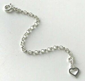 【送料無料】ジュエリー・アクセサリー ハートチャームネックレスエクステンダースターリングシルバーエクステンションチェーン