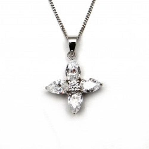 【送料無料】ジュエリー・アクセサリー セットペンダントlespree argento e cz set fiore ciondolo