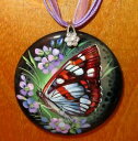 yzWG[EANZT[ i[No^tCy_gi`Xg[VAmonarch butterfly pendant natural stone genuine russian hand painted signed gift