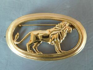 【送料無料】ジュエリー・アクセサリー ブロシュアンシエンヌプラークドレメダイヨンオーバルアニマルライオンフェムピンブローチbroche ancienne plaque doree or medaillon ovale animal lion femme pin brooch