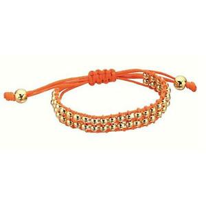 ジュエリー・アクセサリー フィオレッリオレンジコルディノゴールドカラービーズブレスレットfiorelli arancione cordino con color oro perline bracciale